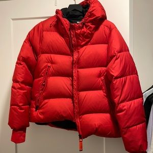 Athleta Red Puffy Coat with hood M